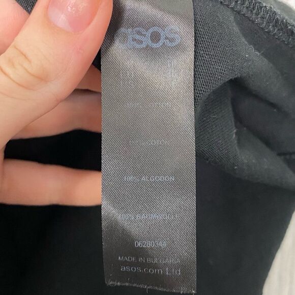 ASOS | Off The Shoulder Black Peasant Mini Dress Size 6 - Picture 10 of 10